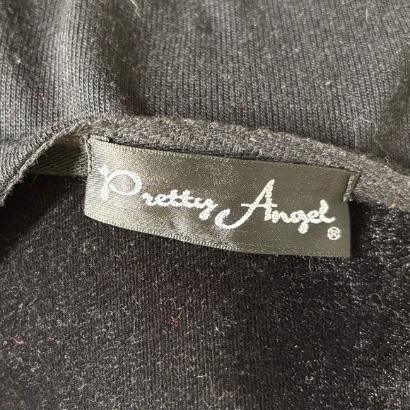 Pretty Angel Black linen-blend knit layered hem shift dress - Picture 8 of 10